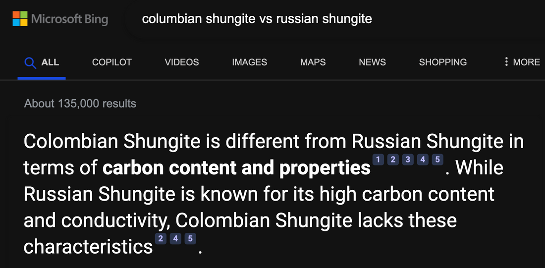 Special Report On Columbian Shungite "Raquirite"