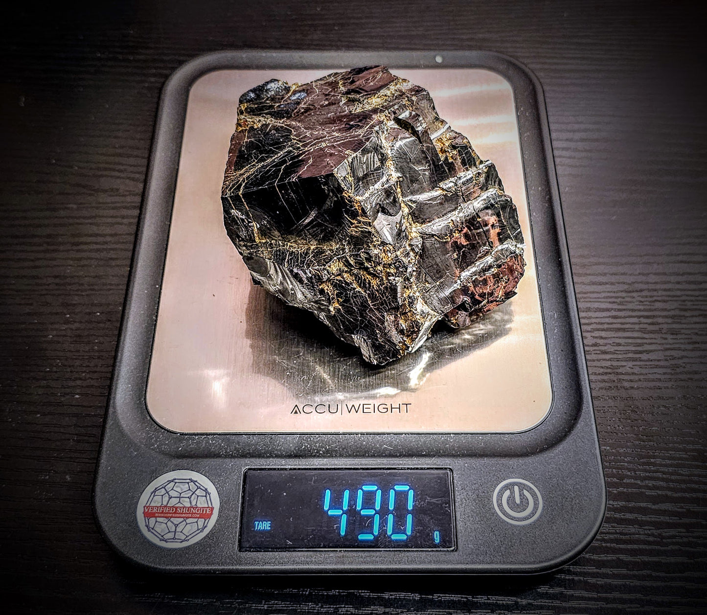 DMX49000 (1.08lbs) 490 Grams DEEP MINE ELITE TYPE 1 NOBLE SHUNGITE