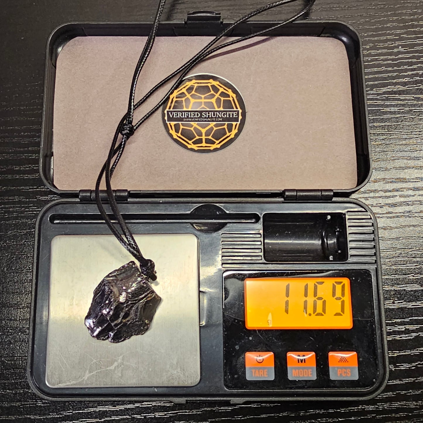 ECN1169 - 11.69g ELITE RAW TYPE 1 SHUNGITE PENDANT NECKLACE