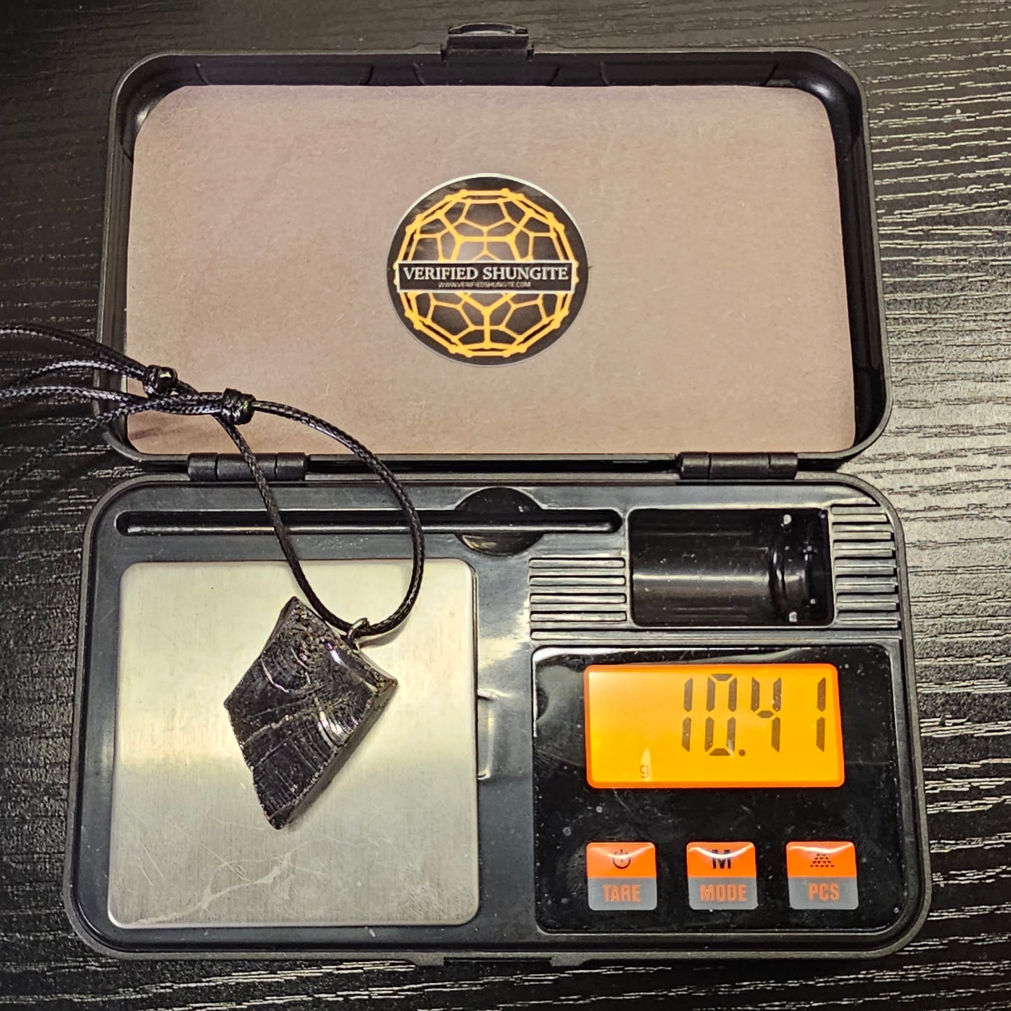 ECN1041 - 10.41g ELITE RAW TYPE 1 SHUNGITE PENDANT NECKLACE