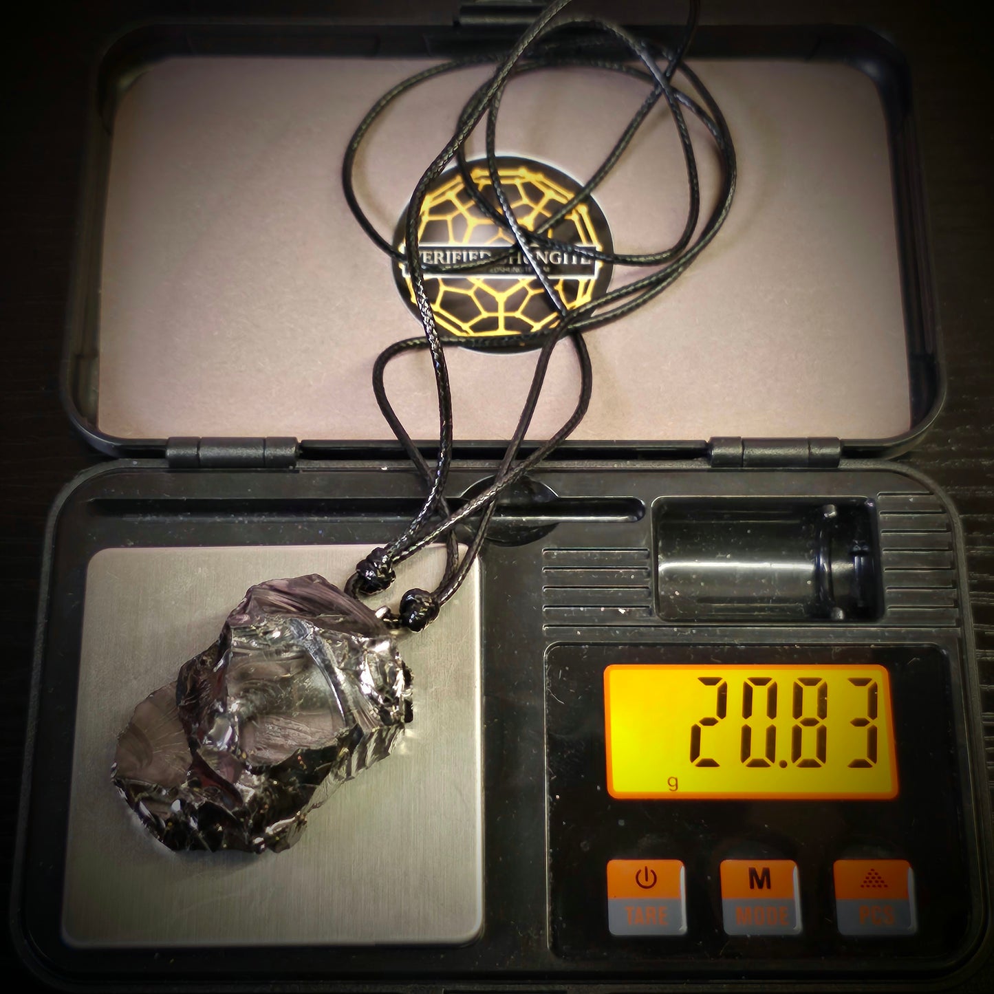 ECN2083 - 20.83g ELITE RAW TYPE 1 SHUNGITE PENDANT NECKLACE