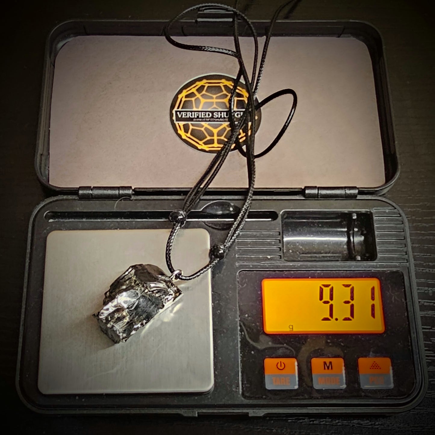 ECN0931 - 9.31g ELITE RAW TYPE 1 SHUNGITE PENDANT NECKLACE
