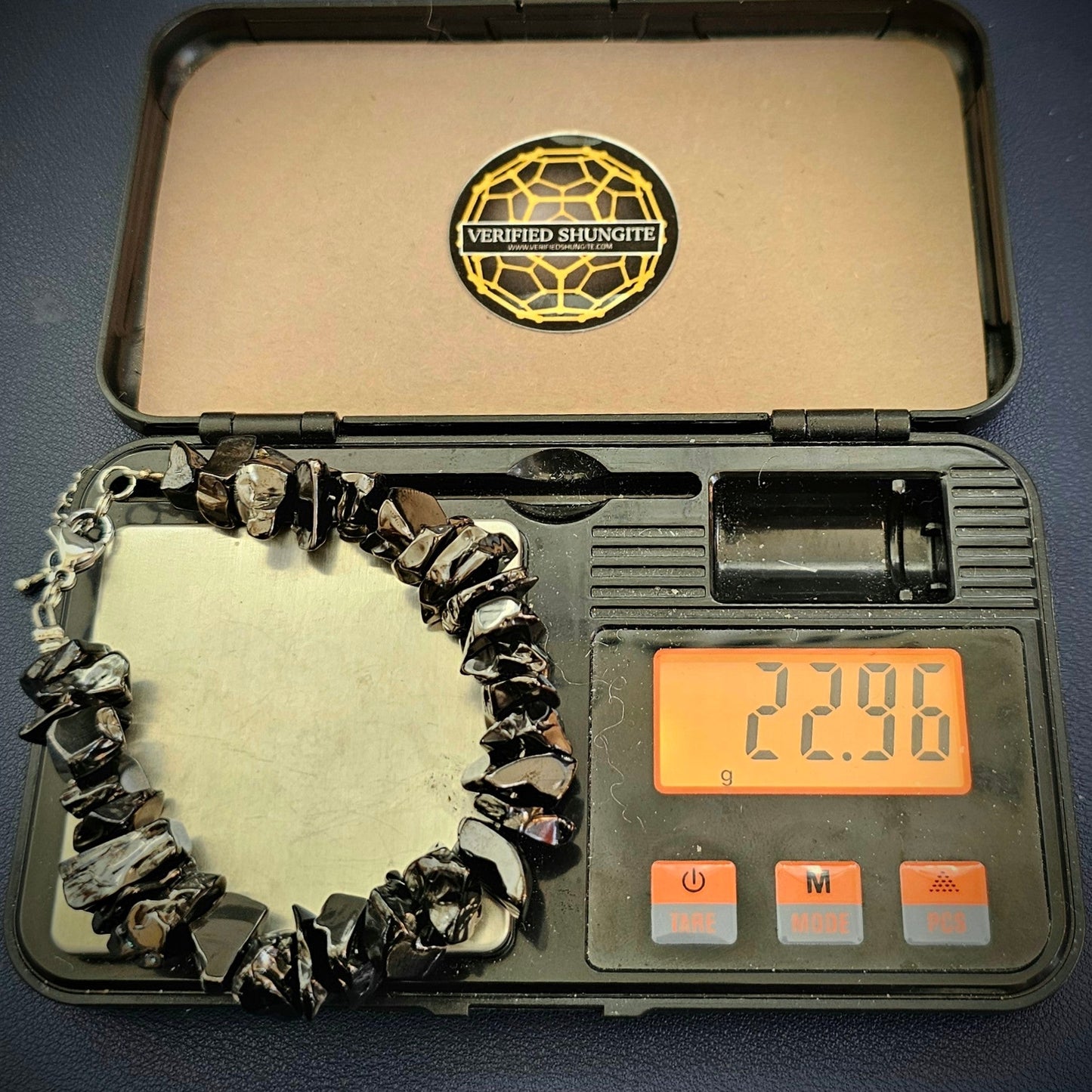 ELITE SHUNGITE  BRACELET :  HAND-SELECTED AND DRILLED BEADS