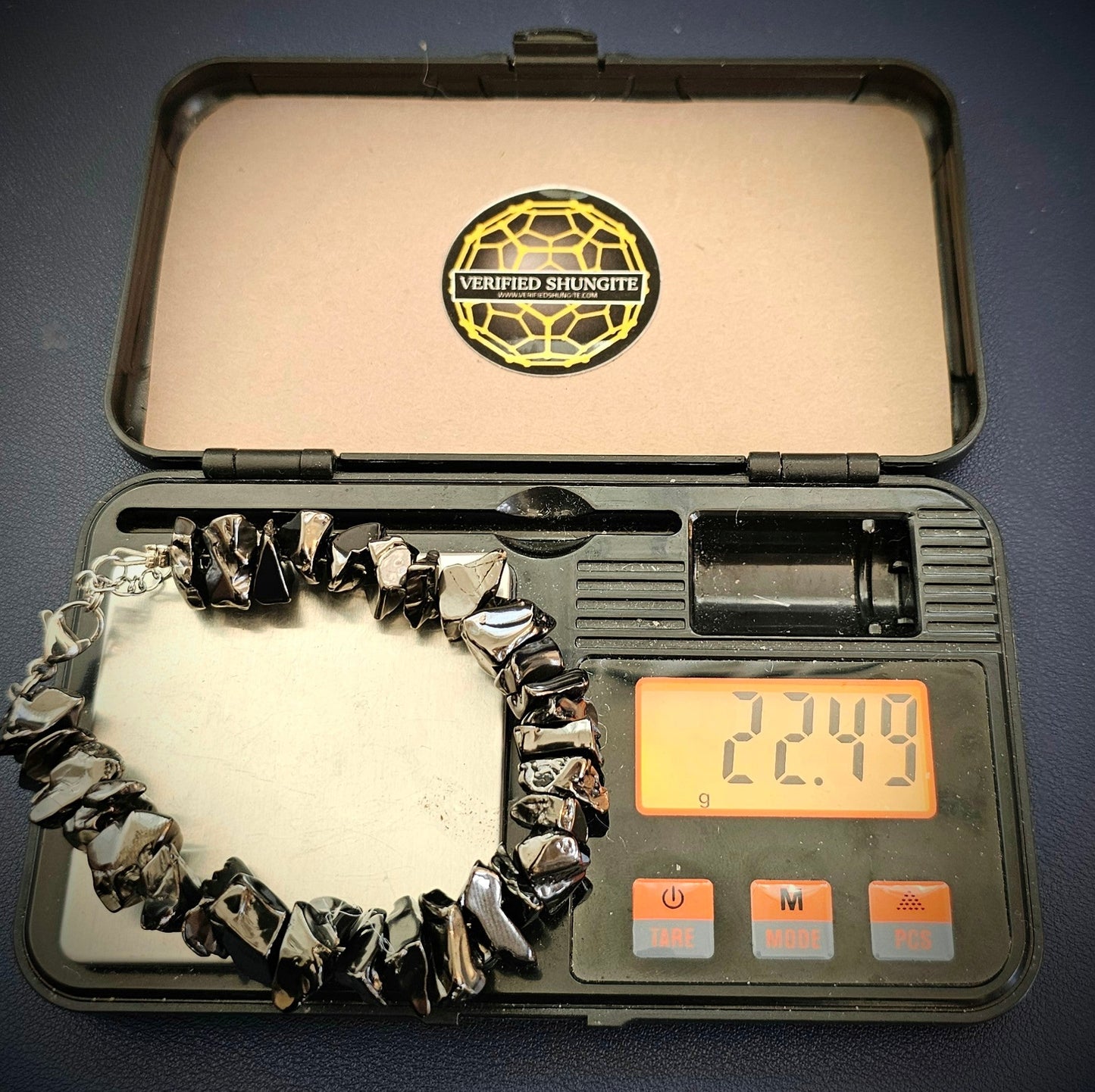 ELITE SHUNGITE  BRACELET :  HAND-SELECTED AND DRILLED BEADS