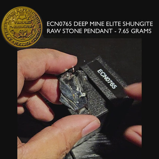 ECN0765 - 7.65g ELITE RAW TYPE 1 SHUNGITE PENDANT NECKLACE