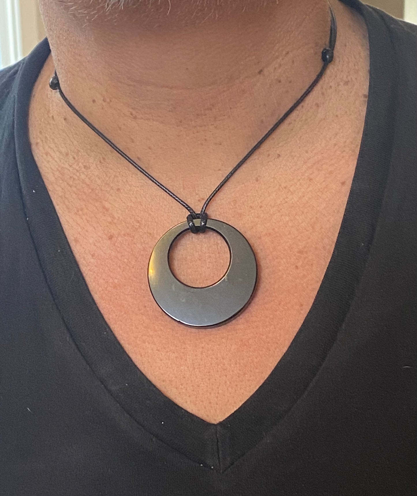 THE ECLIPSE UNISEX PENDANT NECKLACE 14.76 GRAM TYPE 2 SHUNGITE EPN1476