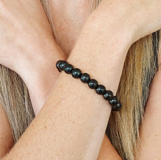 BW2250 22.50 GRAM TYPE 2 SHUNGITE LG BEADED BRACELET - Verified Shungite