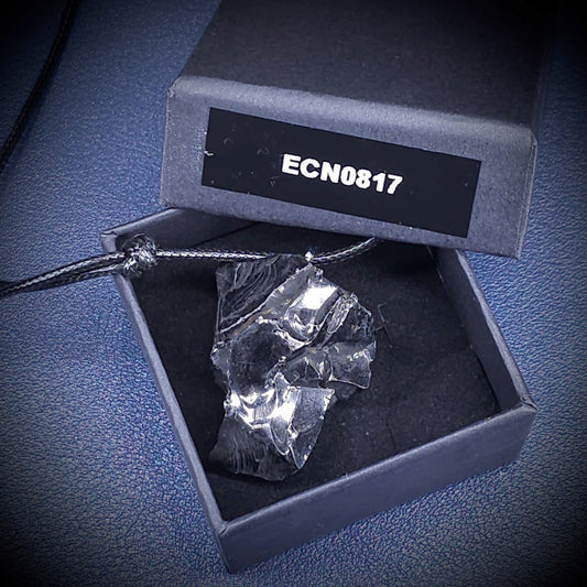 ECN 0817 - 8.17g ELITE RAW TYPE 1 SHUNGITE PENDANT NECKLACE