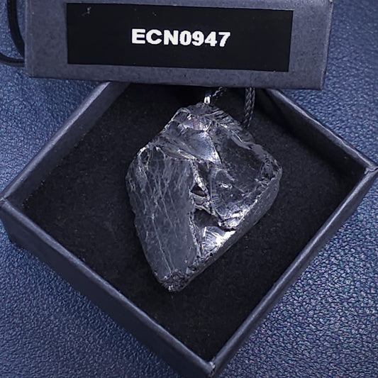 ECN 0947 - 9.47g ELITE RAW TYPE 1 SHUNGITE PENDANT NECKLACE