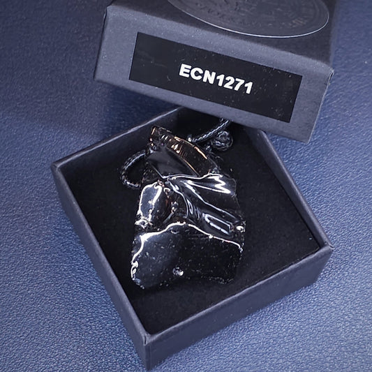 ECN 1271 - 12.71g ELITE RAW TYPE 1 SHUNGITE PENDANT NECKLACE