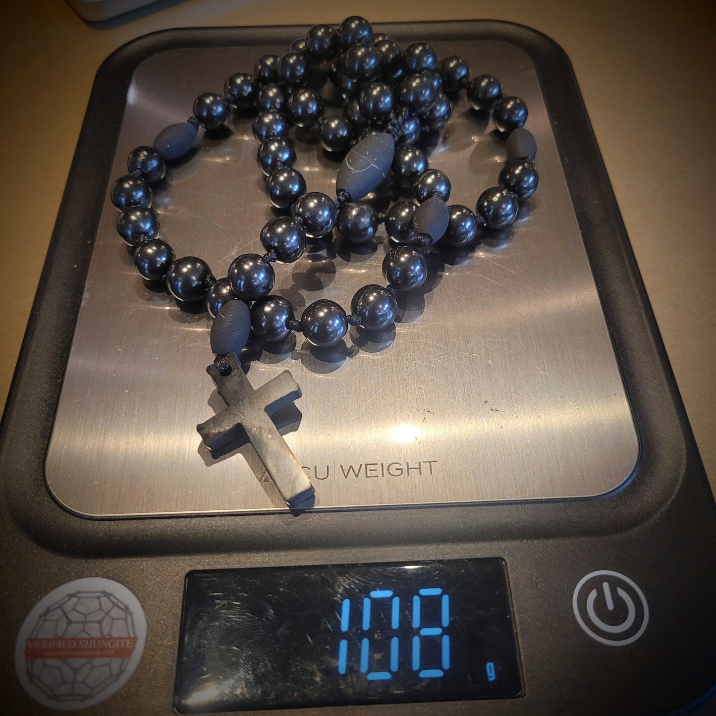 Type 2 Shungite Rosary Beads - 108 Grams