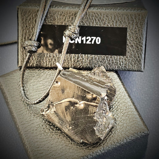 ECN 1270-12.70g ELITE RAW TYPE 1 SHUNGITE PENDANT NECKLACE