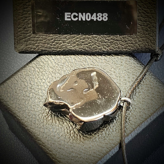 ECN 0488-4.88gg ELITE TUMBLED TYPE 1 SHUNGITE PENDANT NECKLACE