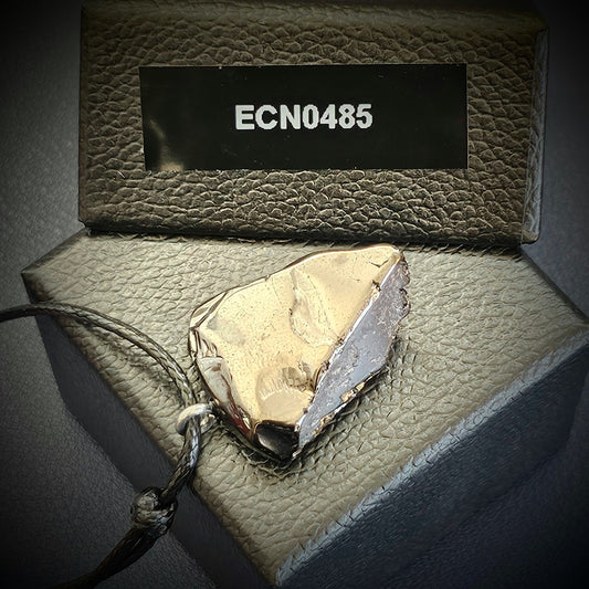ECN 0485-4.85g ELITE TUMBLED TYPE 1 SHUNGITE PENDANT NECKLACE