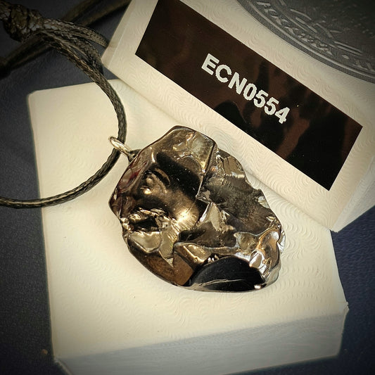 ECN 0554-5.54g ELITE TUMBLED TYPE 1 SHUNGITE PENDANT NECKLACE