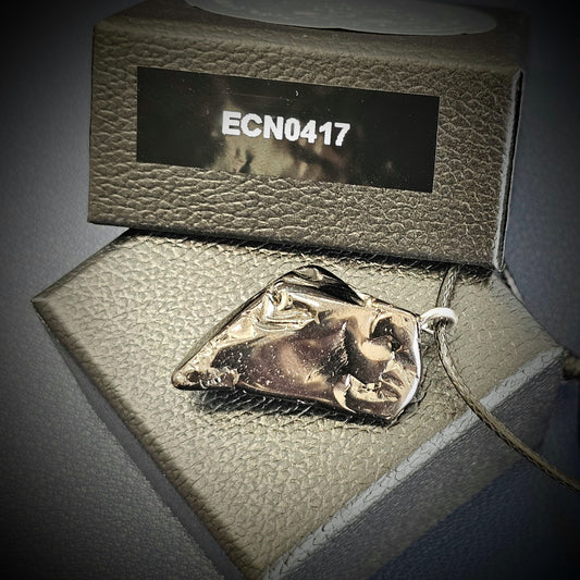 ECN 0417-4.17g ELITE TUMBLED TYPE 1 SHUNGITE PENDANT NECKLACE