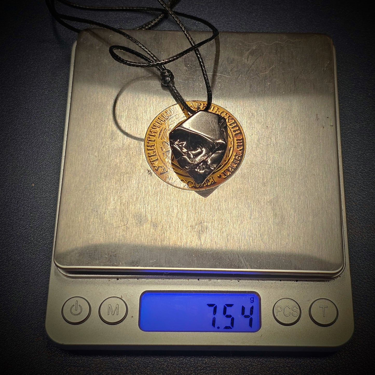 ECN0750-7.54g ELITE RAW TYPE 1 SHUNGITE PENDANT NECKLACE
