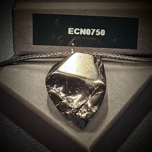 ECN0750-7.54g ELITE RAW TYPE 1 SHUNGITE PENDANT NECKLACE