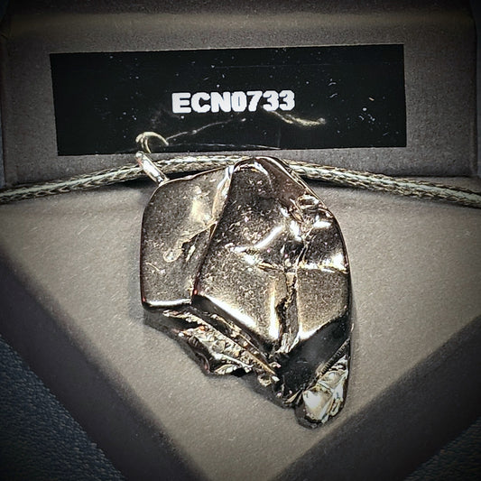 ECN0733-7.33g ELITE RAW TYPE 1 SHUNGITE PENDANT NECKLACE