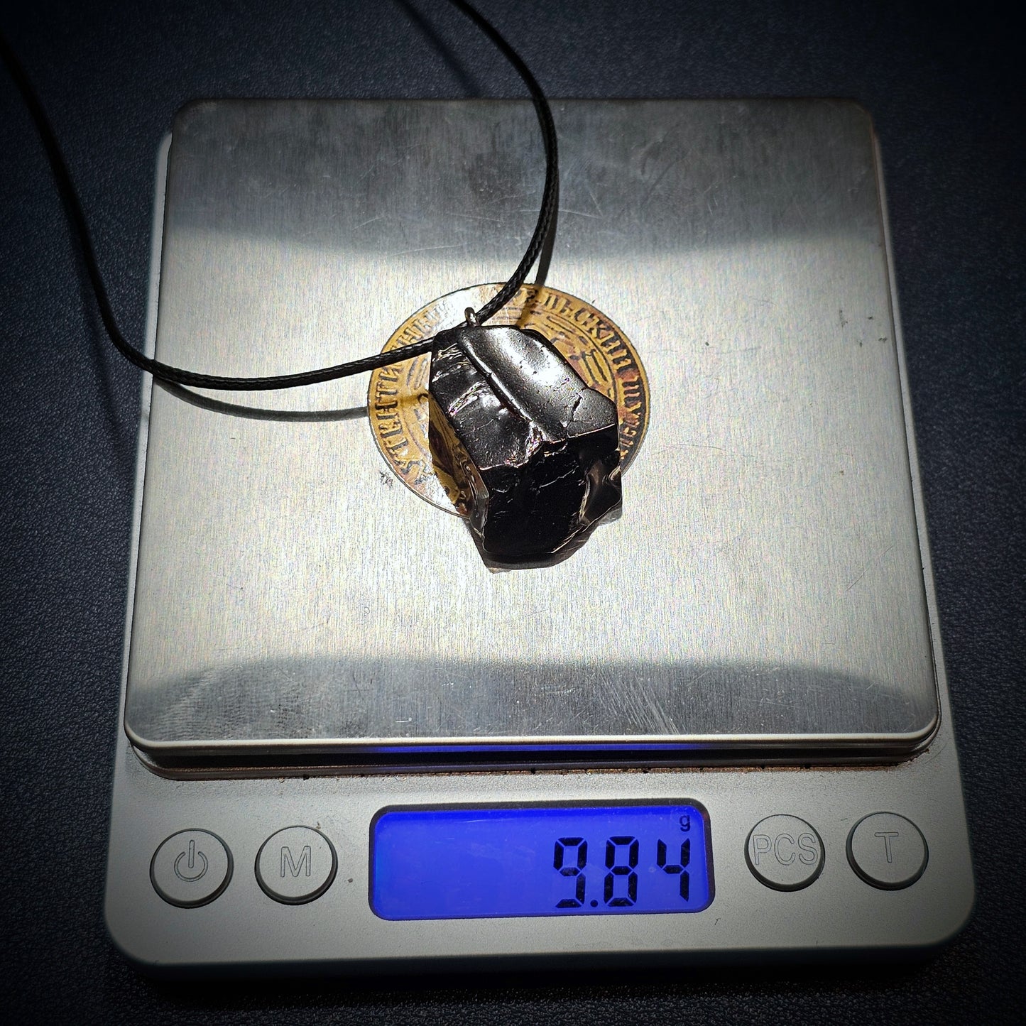 ECN0984 - 9.84g ELITE RAW TYPE 1 SHUNGITE PENDANT NECKLACE