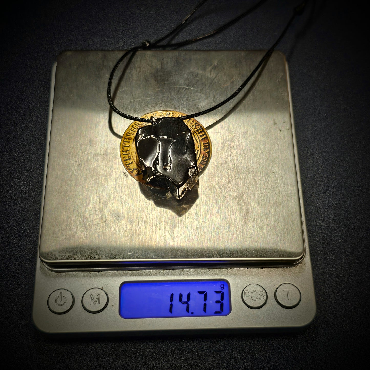 ECN1473 - 14.73g ELITE RAW TYPE 1 SHUNGITE PENDANT NECKLACE