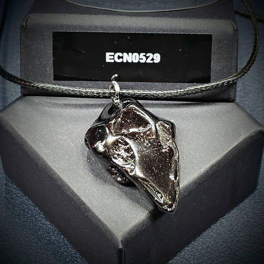 ECN0529-5.29g ELITE RAW TYPE 1 SHUNGITE PENDANT NECKLACE
