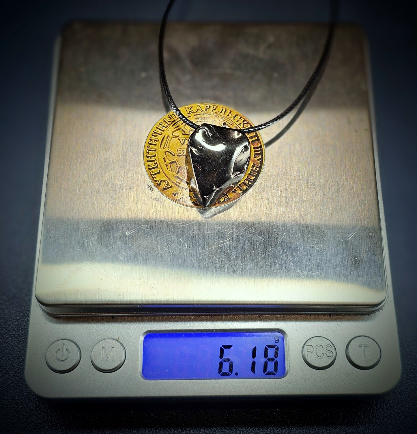 ECN0618-6.18g ELITE RAW TYPE 1 SHUNGITE PENDANT NECKLACE