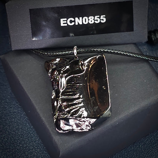 ECN0671-6.71g ELITE RAW TYPE 1 SHUNGITE PENDANT NECKLACE