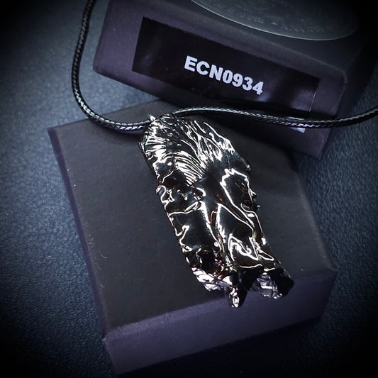 ECN0934-9.34g ELITE RAW TYPE 1 SHUNGITE PENDANT NECKLACE