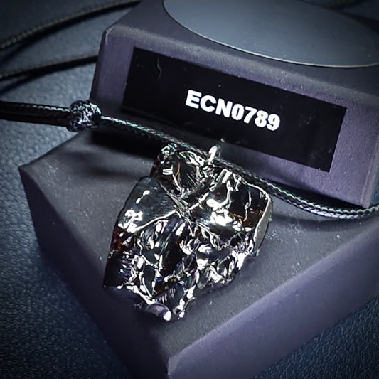 ECN0789-7.89g ELITE RAW TYPE 1 SHUNGITE PENDANT NECKLACE