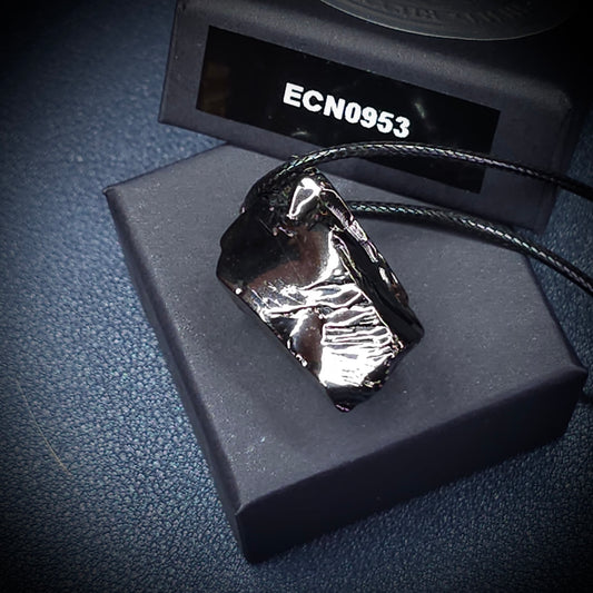 ECN0953-9.53g ELITE RAW TYPE 1 SHUNGITE PENDANT NECKLACE