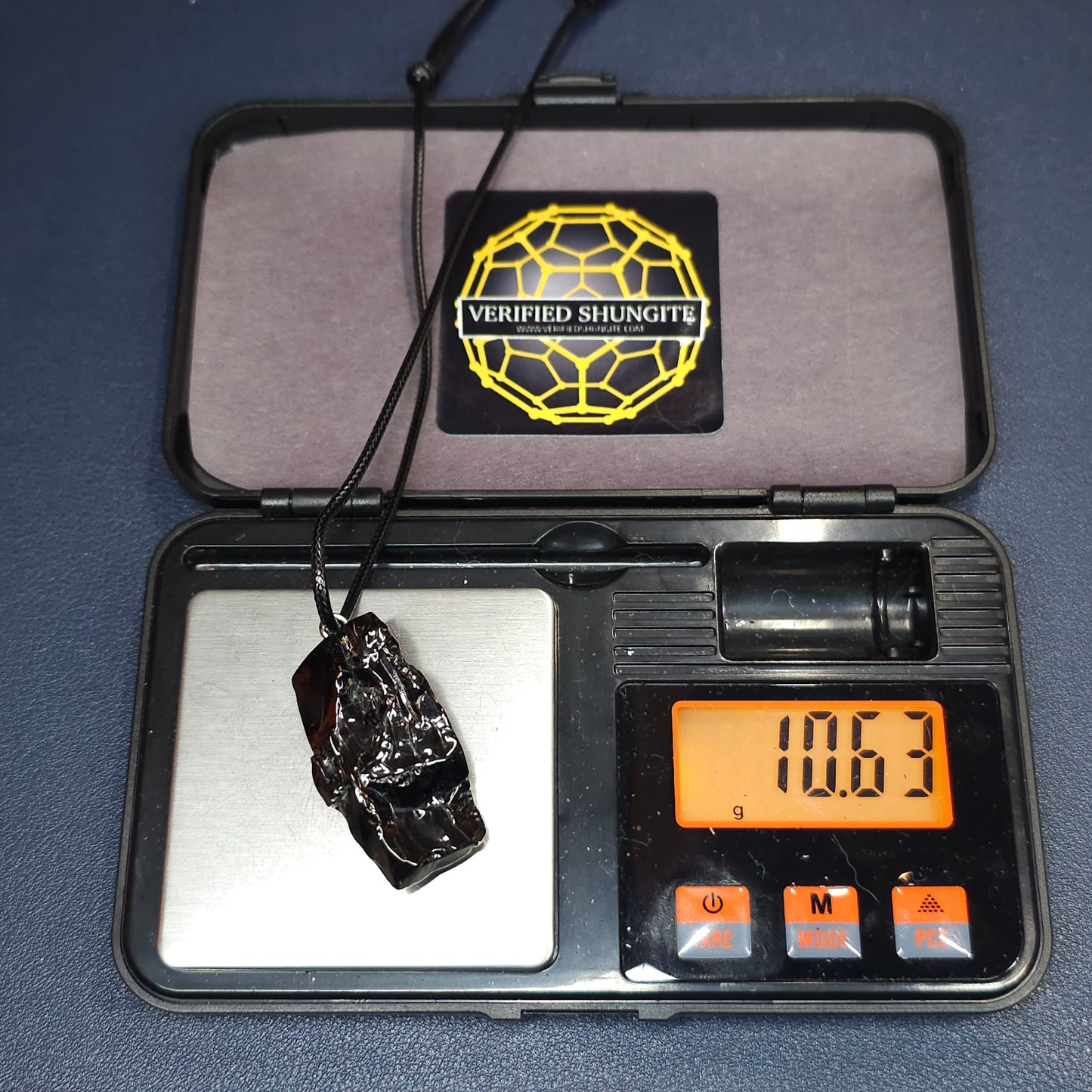 ECN1063-10.63g ELITE RAW TYPE 1 SHUNGITE PENDANT NECKLACE