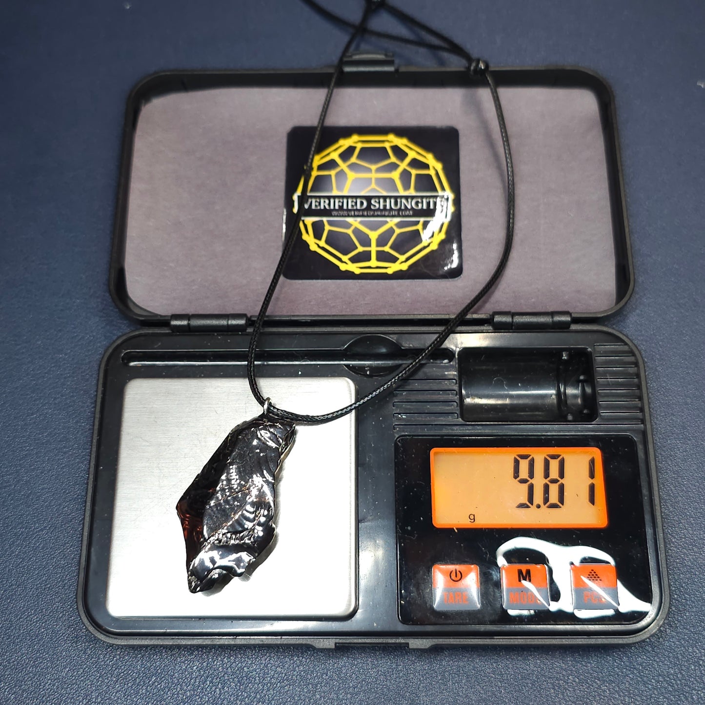 ECN0981 - 9.81g ELITE RAW TYPE 1 SHUNGITE PENDANT NECKLACE