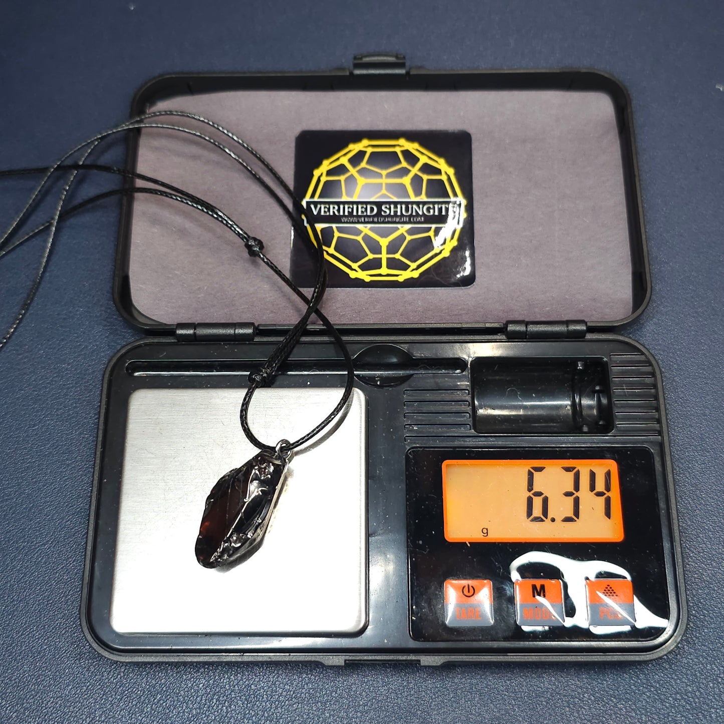 ECN0634 - 6.34g ELITE RAW TYPE 1 SHUNGITE PENDANT NECKLACE