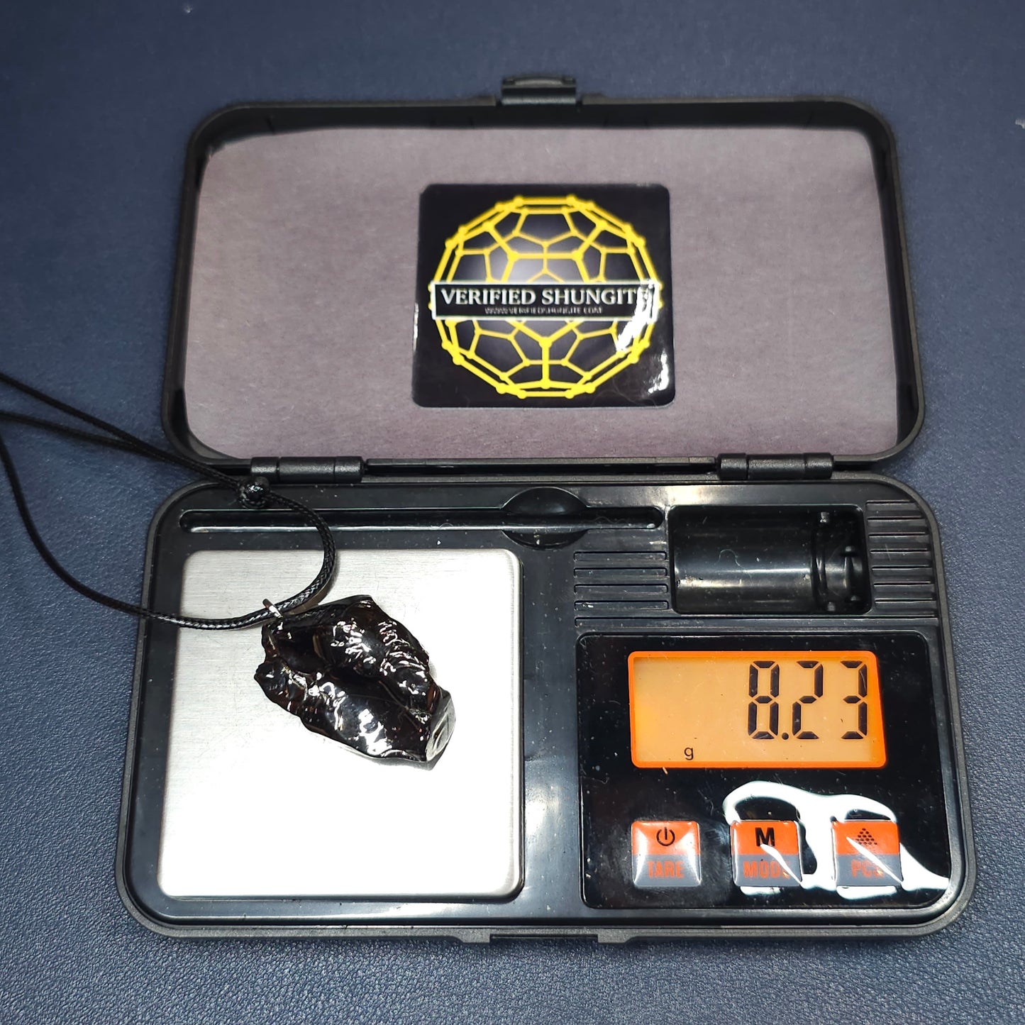 ECN0823 - 8.23g ELITE RAW TYPE 1 SHUNGITE PENDANT NECKLACE