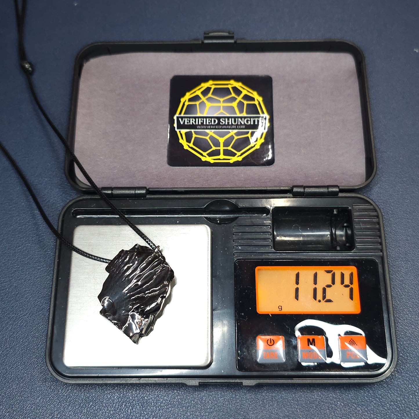 ECN1124 - 11.24g ELITE RAW TYPE 1 SHUNGITE PENDANT NECKLACE