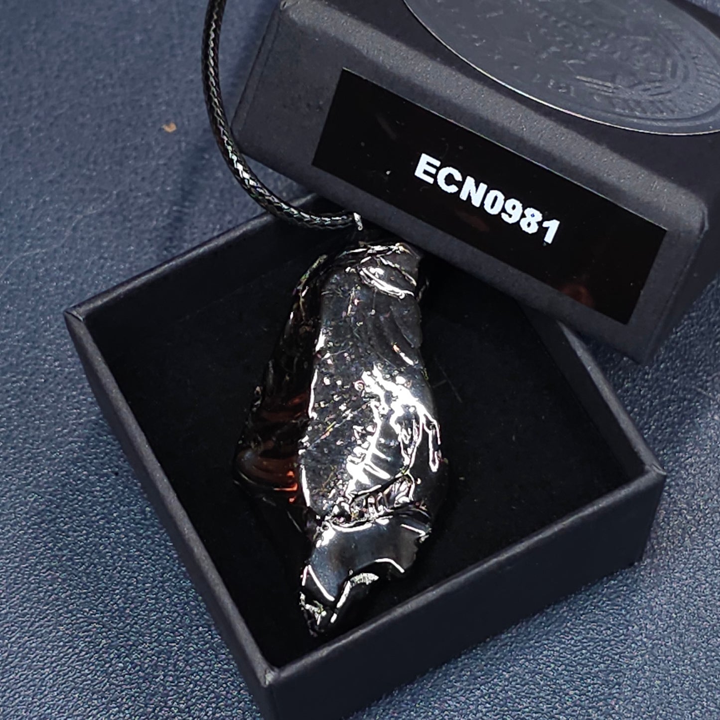 ECN0981 - 9.81g ELITE RAW TYPE 1 SHUNGITE PENDANT NECKLACE