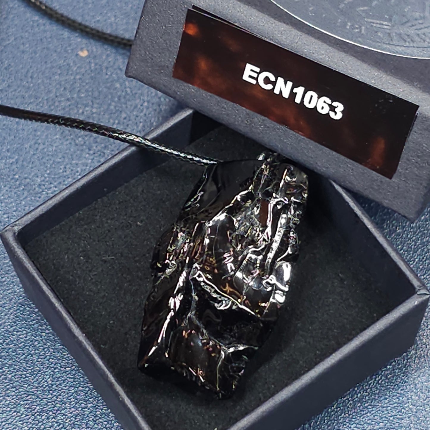 ECN1063-10.63g ELITE RAW TYPE 1 SHUNGITE PENDANT NECKLACE