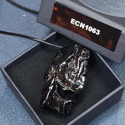 ECN1063-10.63g ELITE RAW TYPE 1 SHUNGITE PENDANT NECKLACE