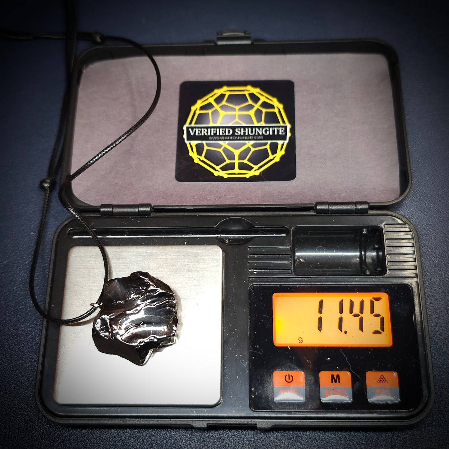 ECN1145-11.45g ELITE RAW TYPE 1 SHUNGITE PENDANT NECKLACE