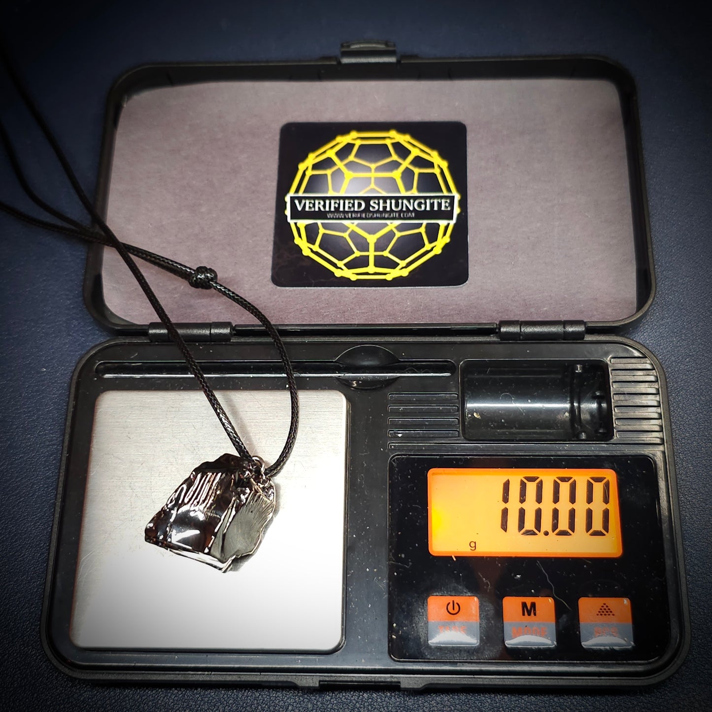 ECN1000-10g ELITE RAW TYPE 1 SHUNGITE PENDANT NECKLACE