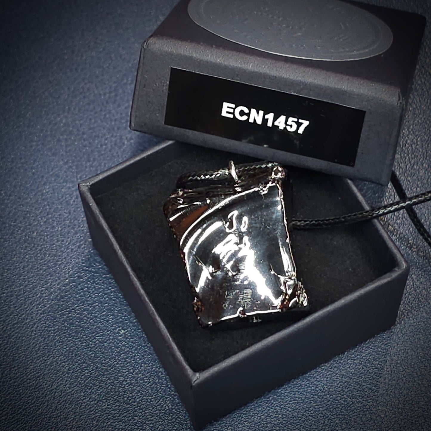 ECN1457-14.57g ELITE RAW TYPE 1 SHUNGITE PENDANT NECKLACE