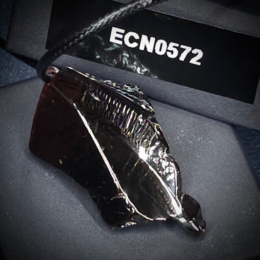 ECN0572-5.72g ELITE RAW TYPE 1 SHUNGITE PENDANT NECKLACE