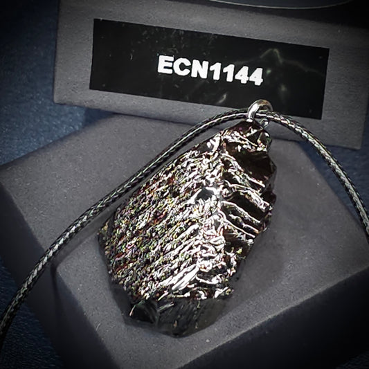ECN1144-11.44g ELITE RAW TYPE 1 SHUNGITE PENDANT NECKLACE