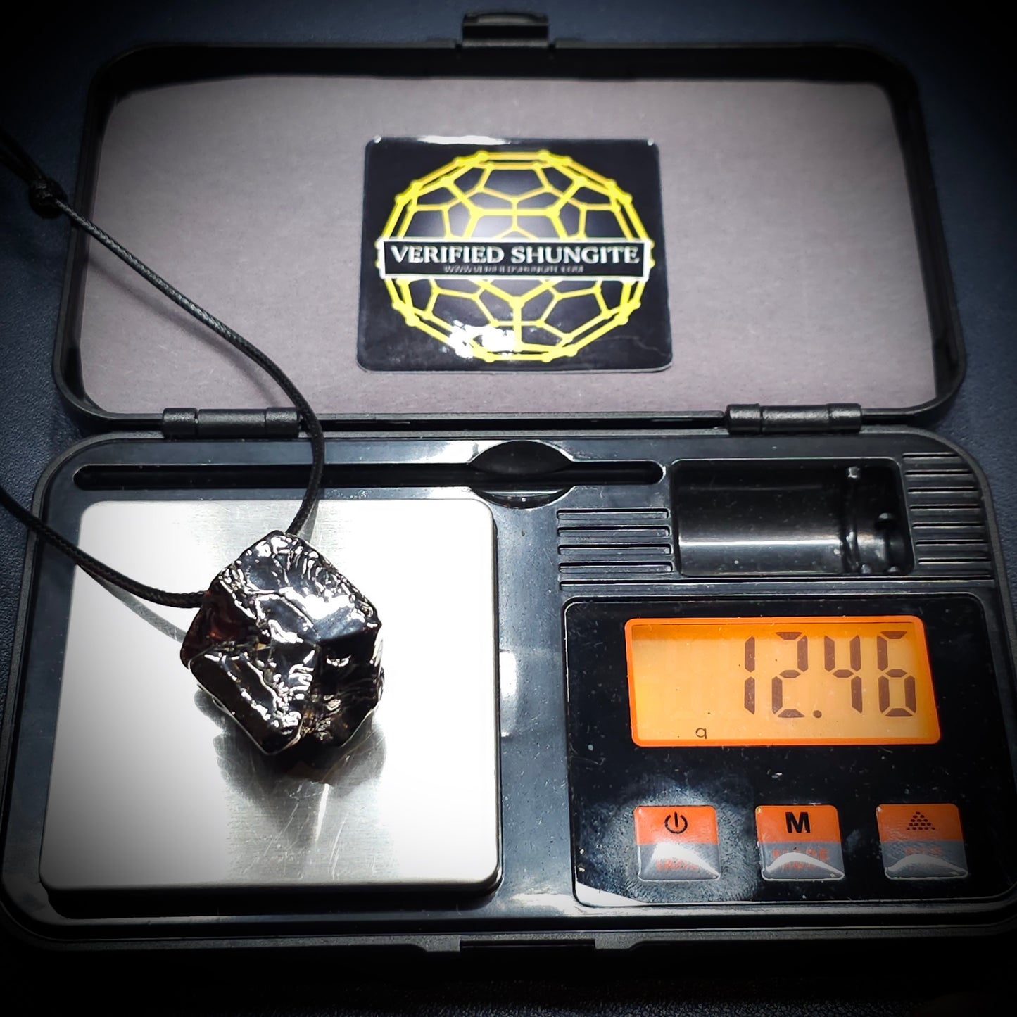 ECN1246 - 12.46g- ELITE RAW TYPE 1 SHUNGITE PENDANT NECKLACE