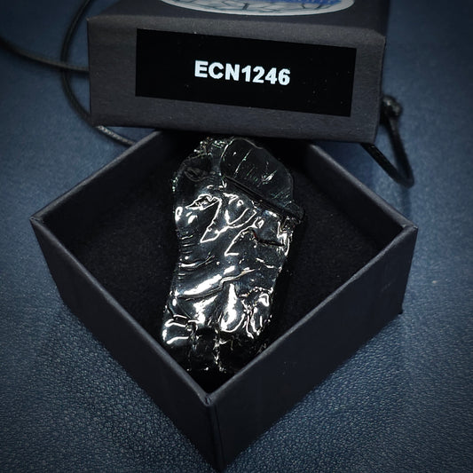 ECN1087 - 10.87g- ELITE RAW TYPE 1 SHUNGITE PENDANT NECKLACE