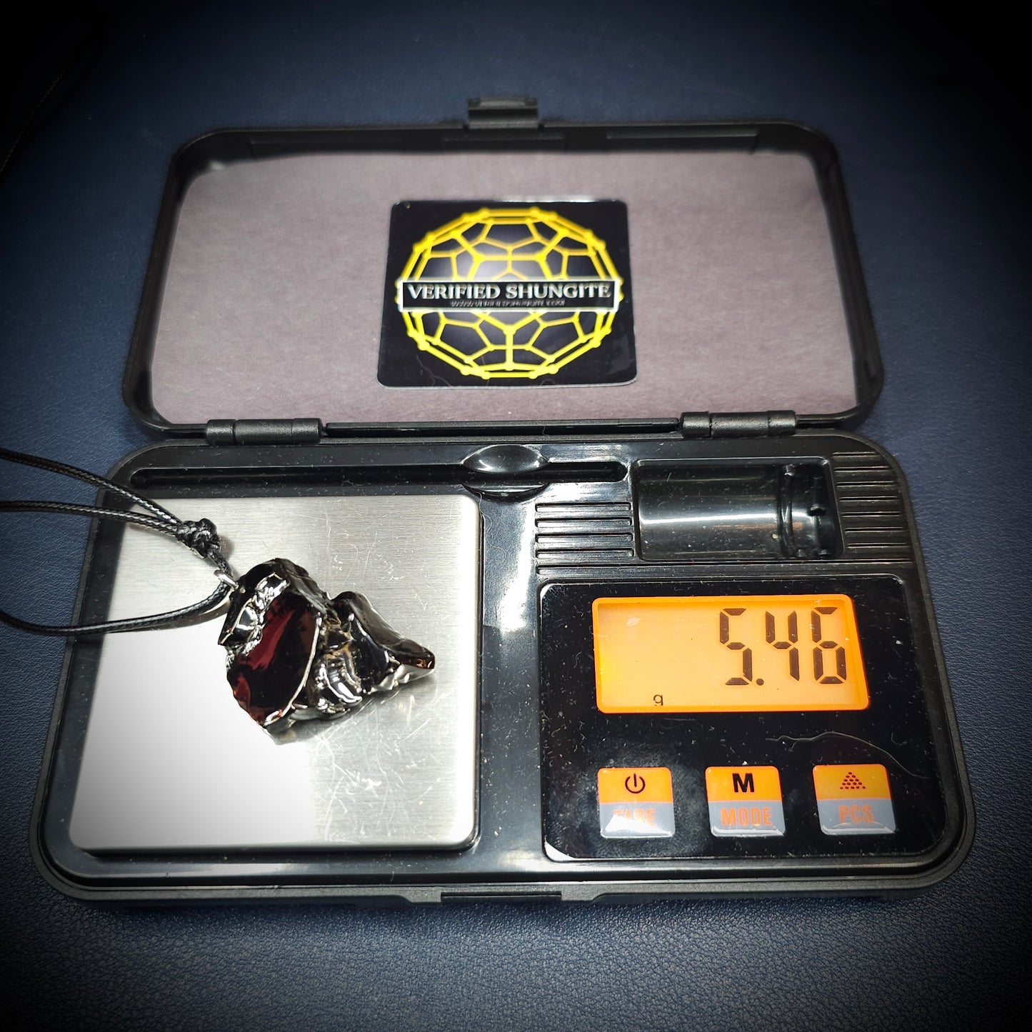 ECN0717 - 7.17g- ELITE RAW TYPE 1 SHUNGITE PENDANT NECKLACE