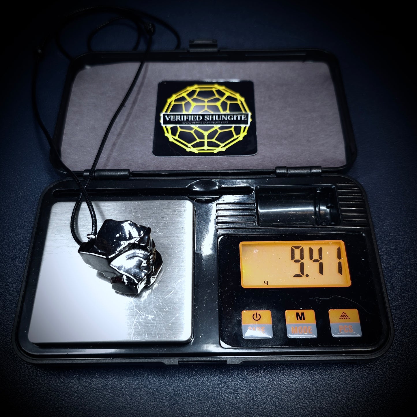 ECN0941 - 9.41g ELITE RAW TYPE 1 SHUNGITE PENDANT NECKLACE