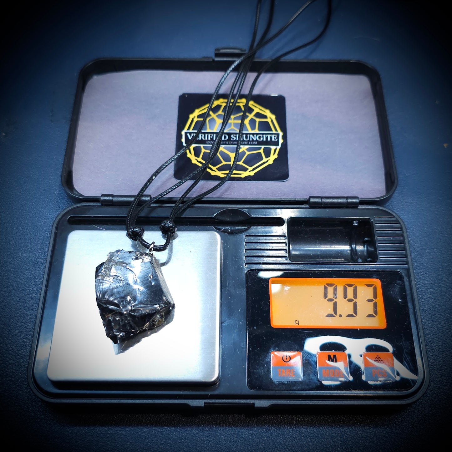 ECN0993 - 9.93g ELITE RAW TYPE 1 SHUNGITE PENDANT NECKLACE