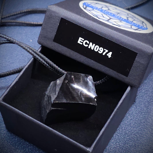 ECN0974 - 9.74g ELITE RAW TYPE 1 SHUNGITE PENDANT NECKLACE